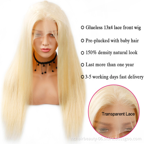 Honey Blonde 613 Human Hair Lace Wigs Brazilian Straight Blonde Lace Frontal Wigs 30 Inch 613 Wig Remy Human Hair